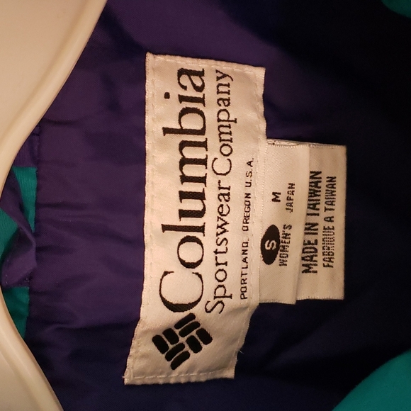 Women's Columbia Unlined Jacket, Blue with Black & Green, Small, Like New - Picture 2 of 7
